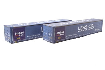 45ft curtain-sided containers "Less Co2 Stobart Rail" - weathered - pack of 2 