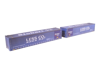 45ft curtain-sided containers "Less Co2 Stobart Rail" - weathered - pack of 2