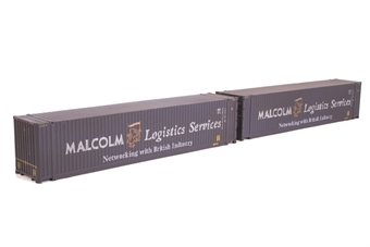 45ft Hi-Cube containers "Malcolm Logistics" - weathered - pack of 2