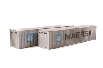 40ft containers "Maersk" - MRKU & MSKU - weathered - pack of 2