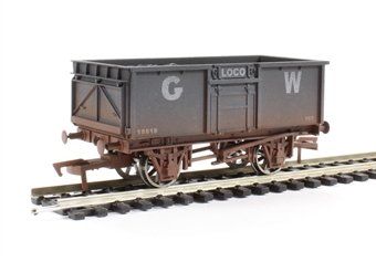 16-ton steel mineral wagon in GWR grey - 18618 - weathered