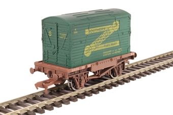 Conflat wagon and container SR green - 31955 - weathered