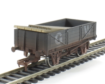 4-plank open wagon in GWR grey with wood load - 45583 - weathered