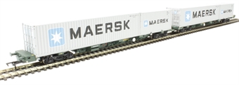 FEA-B Spine wagons in Freightliner livery - 640011 & 640012 with 4 Maersk containers - pack of 2
