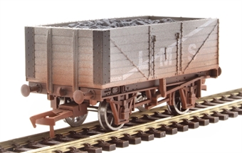 7-plank open wagon in LMS - 302099 - weathered