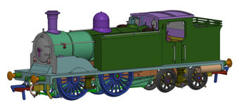 Class 439 Caledonian 0-4-4T 15216 LMS Lined Black Steam Locomotive