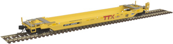 40' rebuilt well container car of the TTX Company - yellow 455021