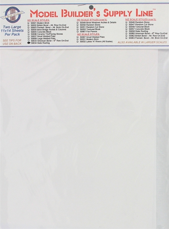 Slate Roofing (Two 11" x 14" White Styrene Sheets)