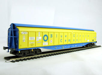 Cargowaggon in Blue Circle Cement yellow & blue livery