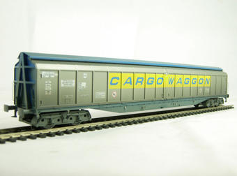 Cargowaggon in plain blue & silver livery 279 7 591-5(weathered)