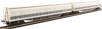 Pair of Cargowaggon bogie ferry vans in Railadventure two-tone grey "Barrier Wagon"