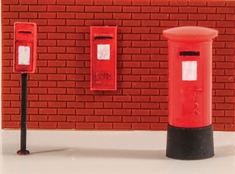 Royal Mail post boxes - pack of 6 assorted - unpainted