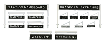 Steam-era platform signage - includes platform signs and station nameboards with letters