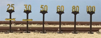 Trackside speed signs - pack of six