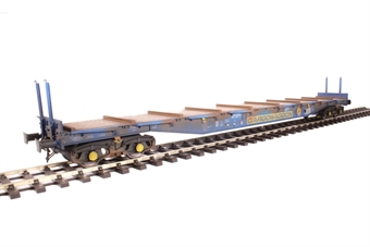Bogie flat IWB Cargowaggon 4647026 in silver and blue - weathered
