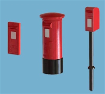 9 red post boxes (3 types)