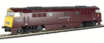 Class 52 diesel D1012 "Western Firebrand" in BR Maroon livery with full yellow panels