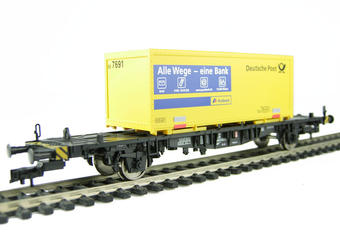 Container Wagon with 'Deutsche Post' Container of the German DB AG Epoch V