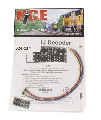 4-function 1.3A (2A peak) D13SRJ decoder with wiring harness (1.50" x 0.63" x 0.25")