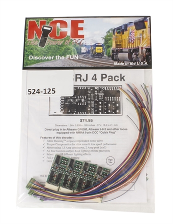 4-function 1.3A (2A peak) D13SRJ decoder with wiring harness (Size: 1.50" x 0.63" x 0.25") x4