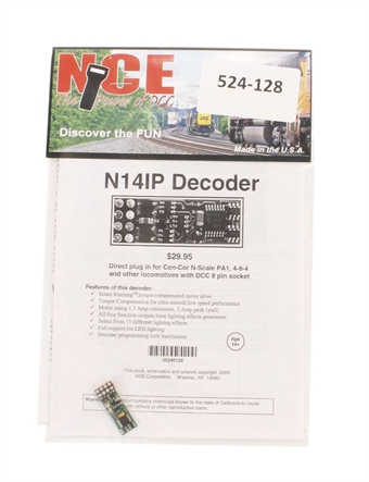 8-pin 4-function 1A (1.25A peak) N14IP decoder with no harness (Size: 1.15" x 0.4" x 0.11")