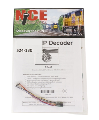 8-pin 4-function 1A (1.25A peak) Z14SRP small decoder (Size: 0.34" x 0.56" x 0.125")