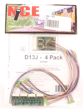 4-function 1.3A (2A peak) D13SRJ decoder with wiring harness (Size: 1.50" x 0.63" x 0.25") x4