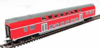 Class DBuz 747.3 2nd class d/deck coach of the German DB AG red & white Epoch V
