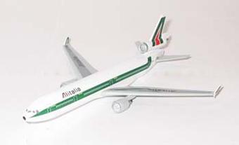 McDonnell Douglas MD-11 Alitalia I-DUPB 1990s colours Named Pietro Mascagni with stand