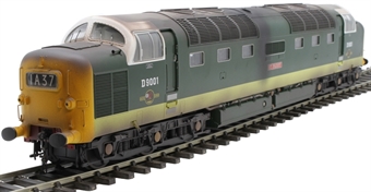 Class 55 'Deltic' D9001 "St Paddy" in BR green with full yellow ends - weathered