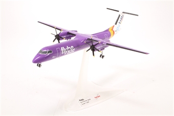 Bombardier DHC-8Q-402 FlyBe G-JECY 2014 colours with rolling gears with stand