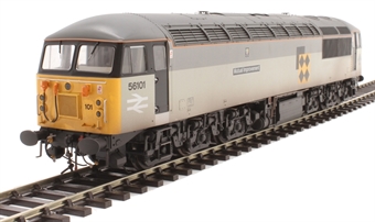 Class 56 56101 "Mutual Improvement" in Railfreight Coal sector triple grey - weathered