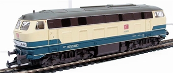 Class BR 218 195-6 of the DB in ocean blue & beige