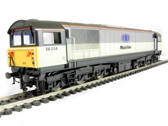 Class 58 diesel 58004 in "Mainline" ex-Railfreight triple grey. Version 1