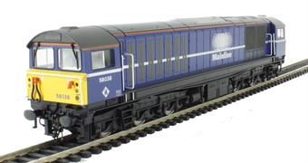 Class 58 58038 in Mainline Freight blue
