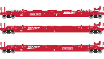 Husky-stack well car in BNSF Railway Red with "Wedge" Logo #231172