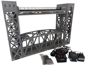 Operating lift bridge with lights and sound