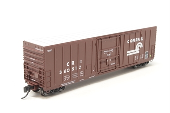 50' insulated plug door boxcar of Conrail - brown with metal roof 360512