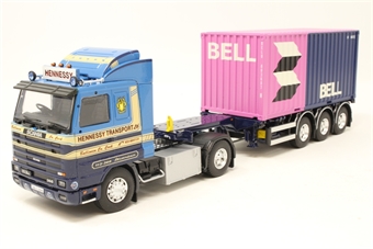 Scania 113 with skeletal trailer 'Hennessy Transport'