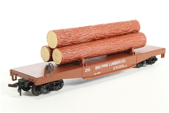 Log Dump Car with Lumber Load in Big Pine Lumber Co. Livery