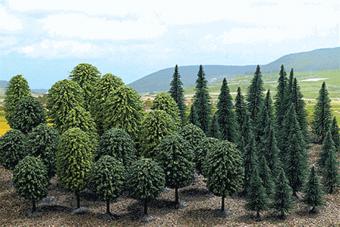 Mixed Forest w/ 50 Trees HO scale