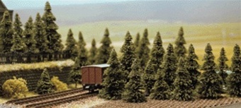 N/tt 60 Pine Trees HO scale
