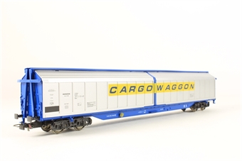 Cargowaggon in blue, silver and yellow livery