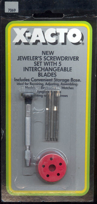 Jeweler's Screwdriver Set with 5 Interchangeable Blades and Storage Base