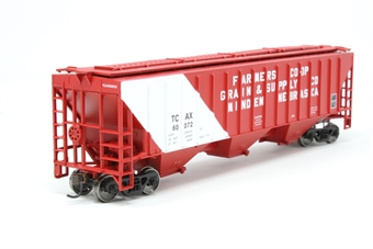 54' Pullman-Standard covered hopper in Farmer's Co-op (TCAX) Red & White #60072
