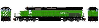 SD40T-2 EMD 8200 of the Burlington Northern 