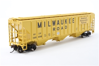 54' Pullman-Standard covered hopper in Milwaukee Road Yellow #100496