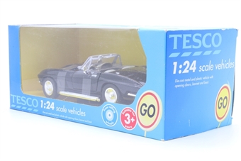 Corvette C2, 2nd generation, convertible in black,  Tesco branded box