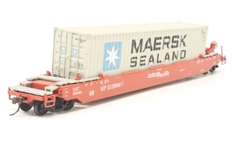 Husky-stack well car in Southern Pacific Red #513906 with 53' and 40' containers