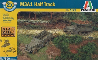 White M3A1 Half Track fast assembly kit (contains 2 models).